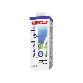 حمودة حليب طويل الأمد خالي الدسم 1 لتر
